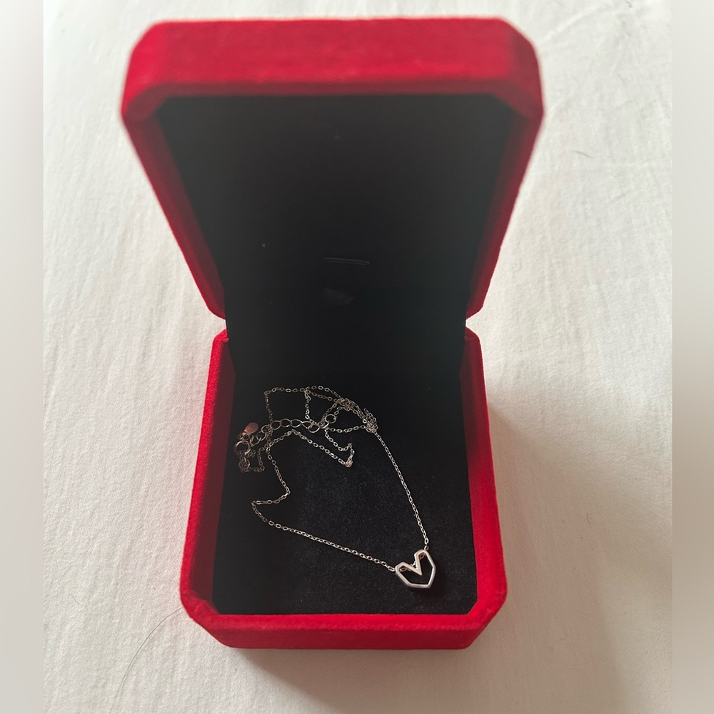 Silver Origami Heart Necklace - Picture 4 of 5